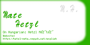 mate hetzl business card